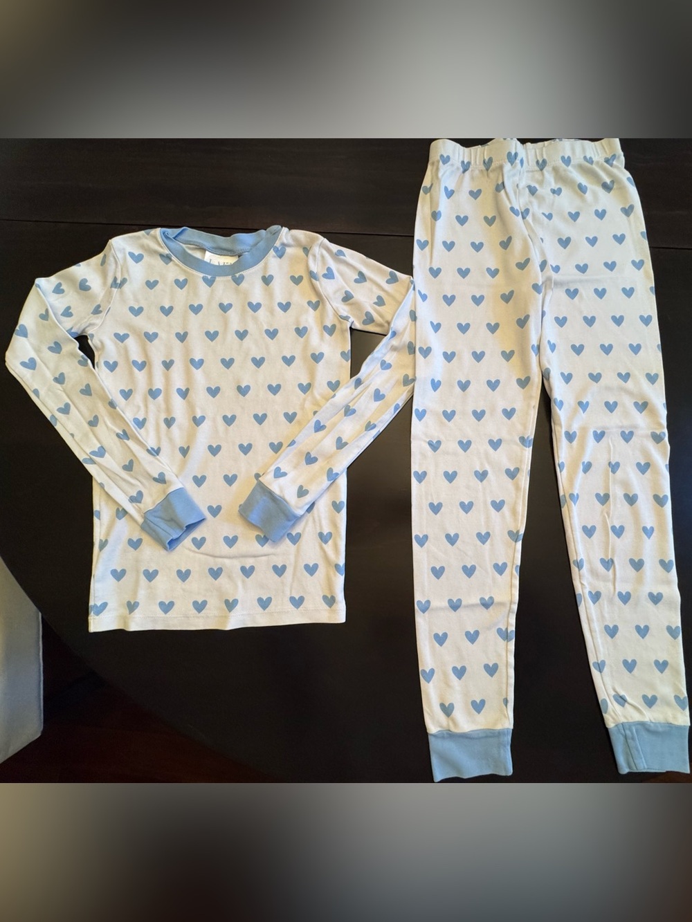 Kids LAKE Blue Heart Print Pajama Set
